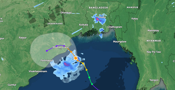 Where can the cyclone 'Dana' run more rampage?