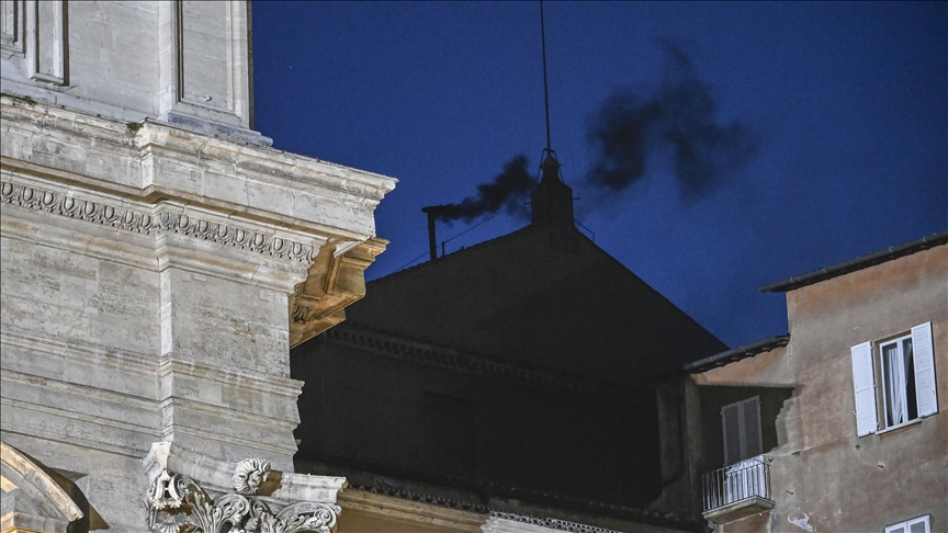 Black smoke signals no pope elected in 1st round of Vatican conclave
