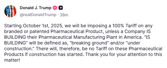 Trump announces 100% tariff on drugs, puts India pharma exports at risk