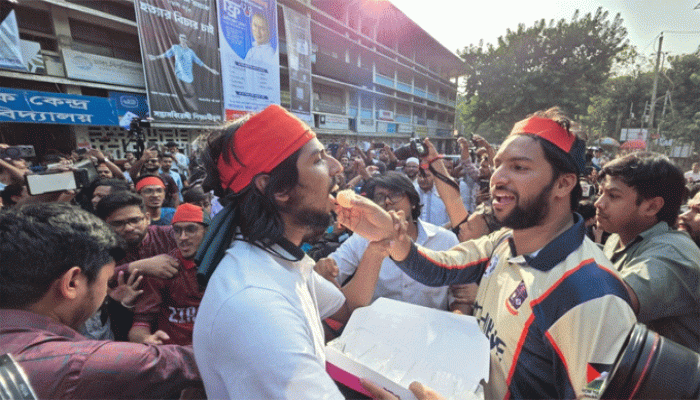 TSC celebrates Hasina's death sentence, distributes sweets