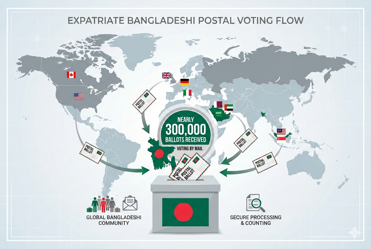 Nearly 3 lac Postal Ballots from Expatriates Arrive in Bangladesh